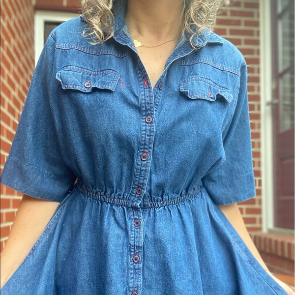 Vintage denim dress - Picture 3 of 6